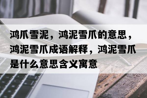 鴻爪雪泥，鴻泥雪爪的意思，鴻泥雪爪成語(yǔ)解釋?zhuān)櫮嘌┳κ鞘裁匆馑己x寓意