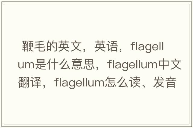  鞭毛的英文，英語(yǔ)，flagellum是什么意思，flagellum中文翻譯，flagellum怎么讀、發(fā)音、用法及例句