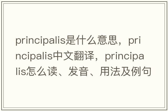 principalis是什么意思，principalis中文翻譯，principalis怎么讀、發(fā)音、用法及例句