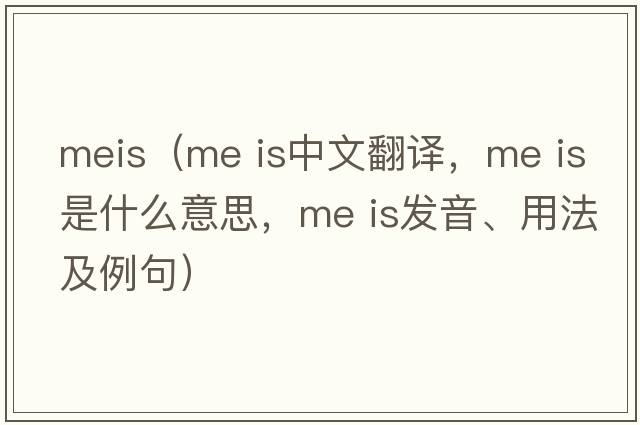 meis（me is中文翻譯，me is是什么意思，me is發(fā)音、用法及例句）