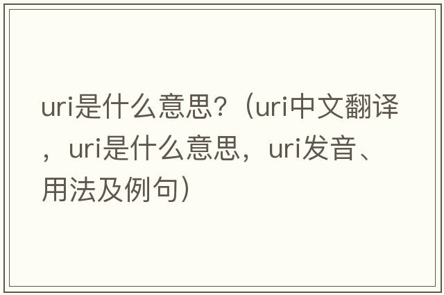 uri是什么意思?（URI中文翻譯，URI是什么意思，URI發(fā)音、用法及例句）
