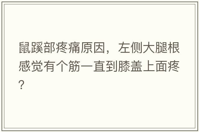 鼠蹊部疼痛原因，左側大腿根感覺(jué)有個(gè)筋一直到膝蓋上面疼？
