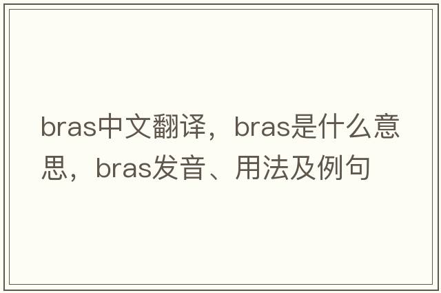 bras中文翻譯，bras是什么意思，bras發(fā)音、用法及例句