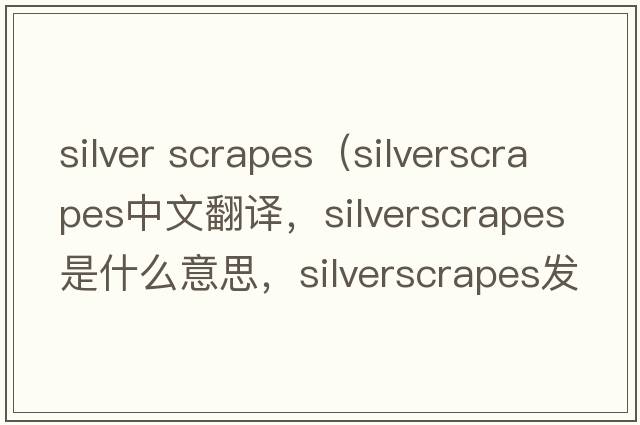 silver scrapes（silverscrapes中文翻譯，silverscrapes是什么意思，silverscrapes發(fā)音、用法及例句）