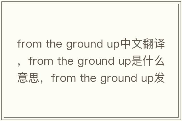 from the ground up中文翻譯，from the ground up是什么意思，from the ground up發(fā)音、用法及例句