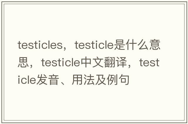 testicles，testicle是什么意思，testicle中文翻譯，testicle發(fā)音、用法及例句