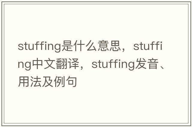 stuffing是什么意思，stuffing中文翻譯，stuffing發(fā)音、用法及例句