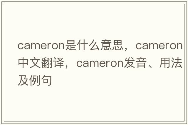 cameron是什么意思，cameron中文翻譯，cameron發(fā)音、用法及例句